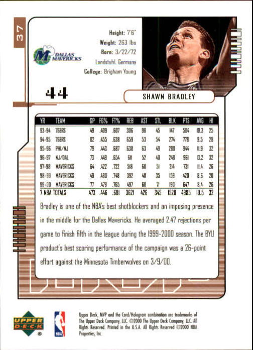 2000/2001 MVP (Upper Deck) Basketball Part 1 Main Set Cards - Picture 67 of 397