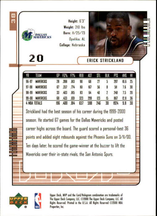 2000/2001 MVP (Upper Deck) Basketball Part 1 Main Set Cards - Picture 69 of 397