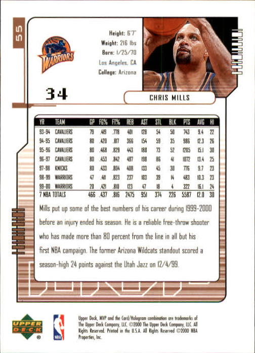 2000/2001 MVP (Upper Deck) Basketball Part 1 Main Set Cards - Picture 99 of 397