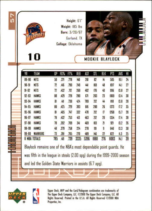 2000/2001 MVP (Upper Deck) Basketball Part 1 Main Set Cards - Picture 103 of 397