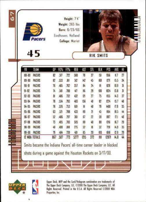 2000/2001 MVP (Upper Deck) Basketball Part 1 Main Set Cards - Picture 117 of 397