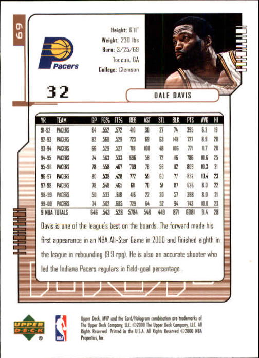 2000/2001 MVP (Upper Deck) Basketball Part 1 Main Set Cards - Picture 121 of 397