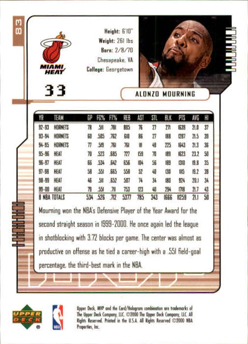 2000/2001 MVP (Upper Deck) Basketball Part 1 Main Set Cards - Picture 145 of 397