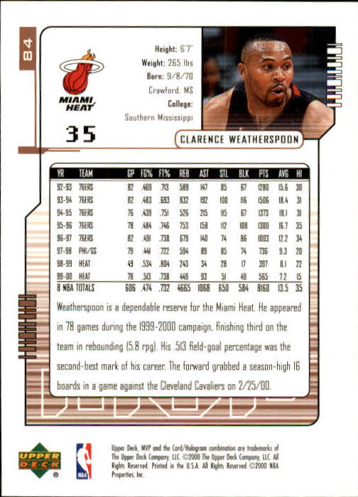 2000/2001 MVP (Upper Deck) Basketball Part 1 Main Set Cards - Picture 147 of 397