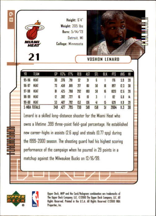 2000/2001 MVP (Upper Deck) Basketball Part 1 Main Set Cards - Picture 157 of 397