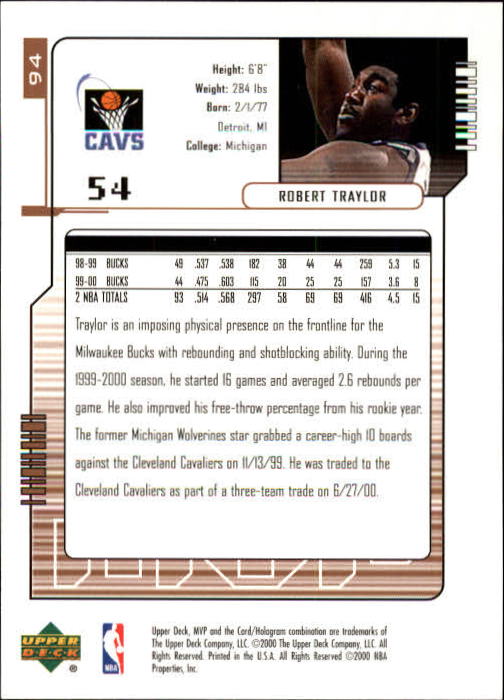 2000/2001 MVP (Upper Deck) Basketball Part 1 Main Set Cards - Picture 167 of 397