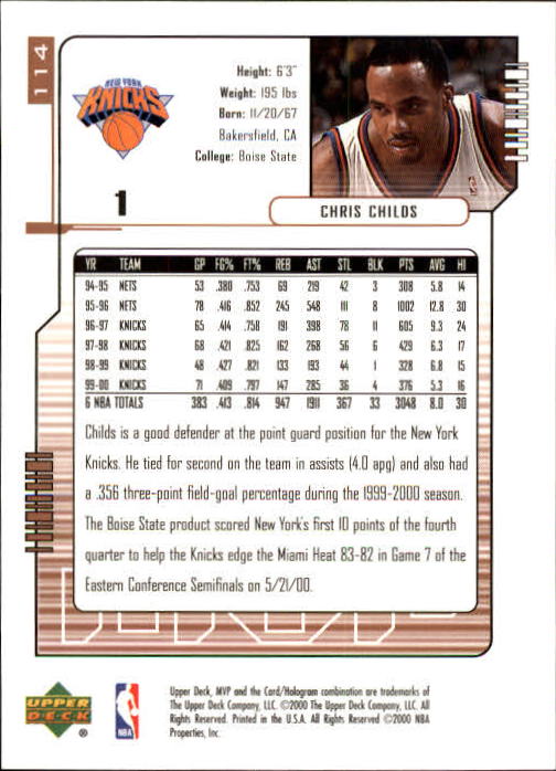 2000/2001 MVP (Upper Deck) Basketball Part 1 Main Set Cards - Picture 207 of 397
