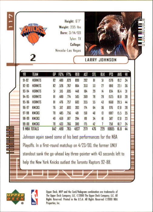 2000/2001 MVP (Upper Deck) Basketball Part 1 Main Set Cards - Picture 213 of 397
