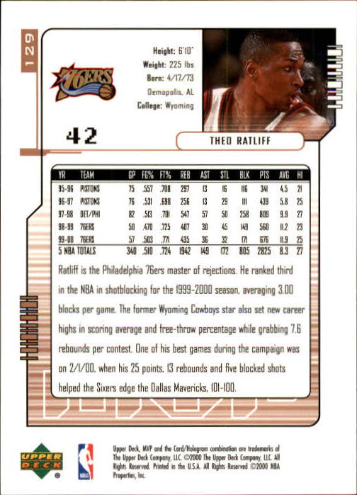 2000/2001 MVP (Upper Deck) Basketball Part 1 Main Set Cards - Picture 235 of 397