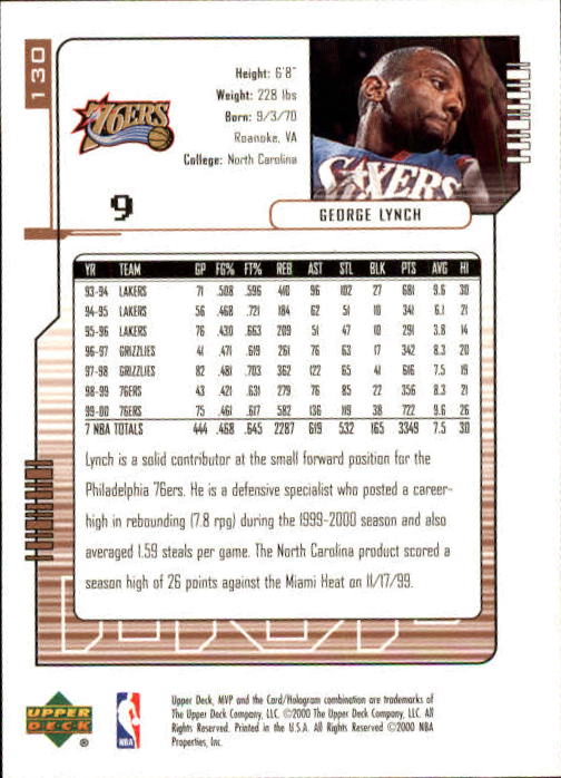 2000/2001 MVP (Upper Deck) Basketball Part 1 Main Set Cards - Picture 237 of 397