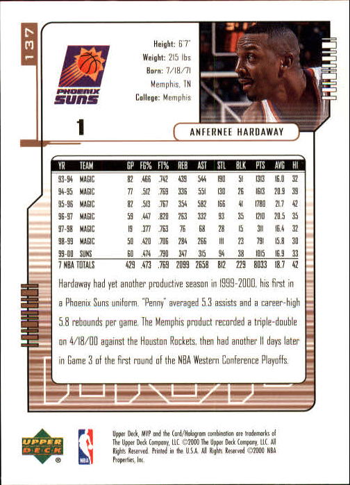 2000/2001 MVP (Upper Deck) Basketball Part 1 Main Set Cards - Picture 251 of 397