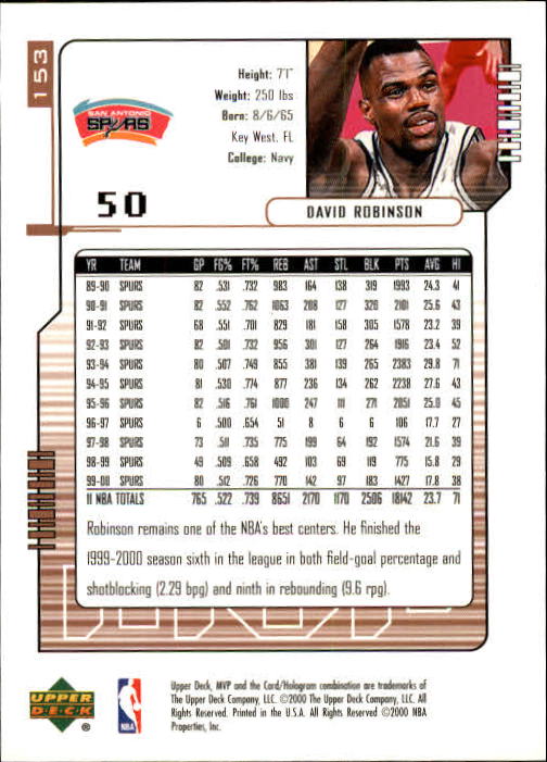 2000/2001 MVP (Upper Deck) Basketball Part 1 Main Set Cards - Picture 283 of 397