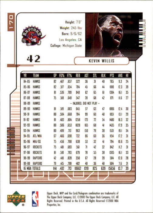 2000/2001 MVP (Upper Deck) Basketball Part 1 Main Set Cards - Picture 313 of 397