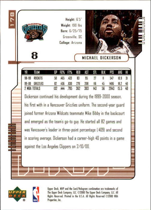 2000/2001 MVP (Upper Deck) Basketball Part 1 Main Set Cards - Picture 329 of 397