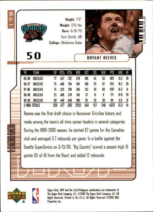 2000/2001 MVP (Upper Deck) Basketball Part 1 Main Set Cards - Picture 331 of 397