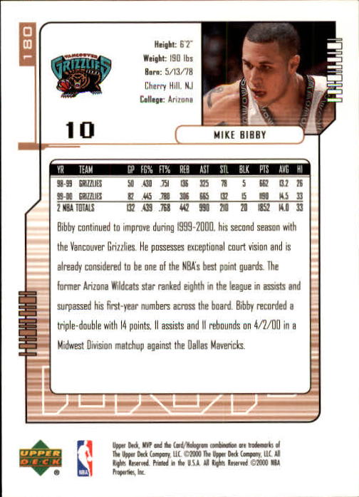 2000/2001 MVP (Upper Deck) Basketball Part 1 Main Set Cards - Picture 333 of 397