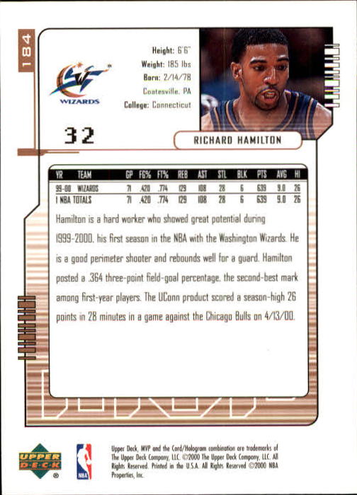 2000/2001 MVP (Upper Deck) Basketball Part 1 Main Set Cards - Picture 341 of 397