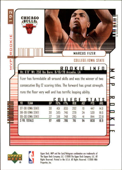 2000/2001 MVP (Upper Deck) Basketball Part 1 Main Set Cards - Picture 357 of 397