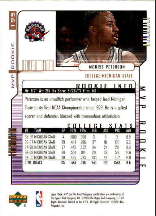 2000/2001 MVP (Upper Deck) Basketball Part 1 Main Set Cards - Picture 361 of 397