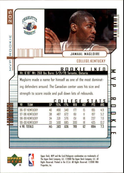 2000/2001 MVP (Upper Deck) Basketball Part 1 Main Set Cards - Picture 375 of 397