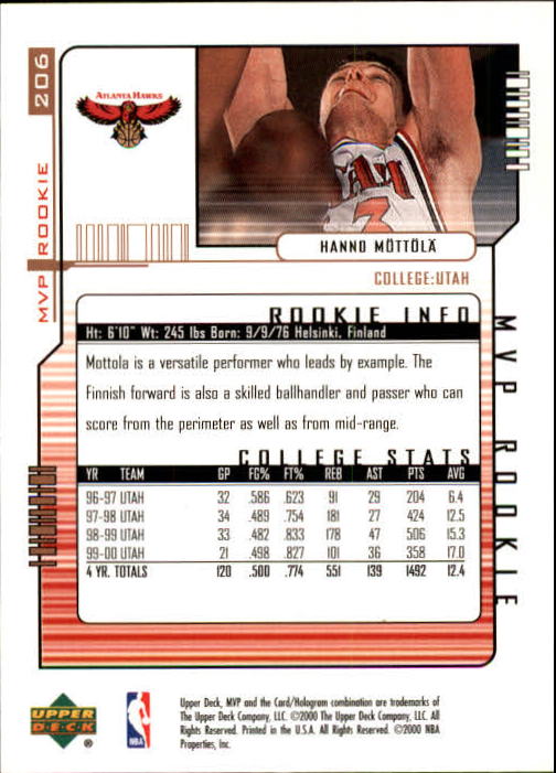 2000/2001 MVP (Upper Deck) Basketball Part 1 Main Set Cards - Picture 377 of 397