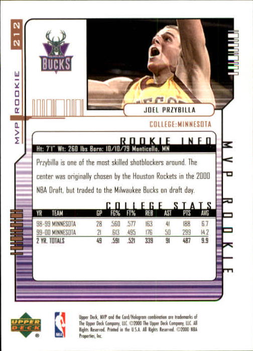 2000/2001 MVP (Upper Deck) Basketball Part 1 Main Set Cards - Picture 385 of 397