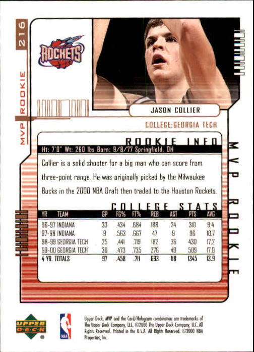 2000/2001 MVP (Upper Deck) Basketball Part 1 Main Set Cards - Picture 391 of 397