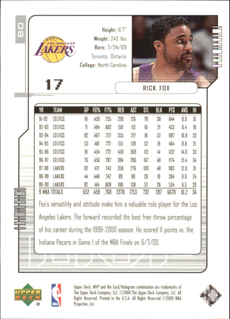 2000/2001 MVP (Upper Deck) Basketball Part 2 Insert and Parallel Cards - Picture 27 of 79