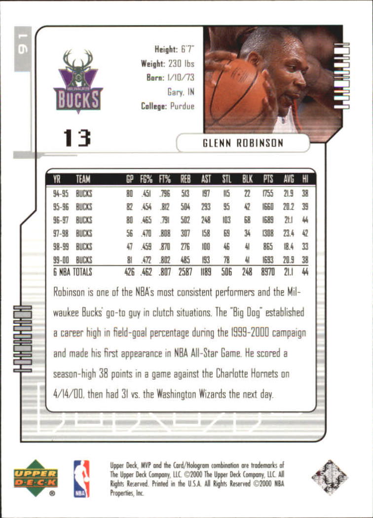 2000/2001 MVP (Upper Deck) Basketball Part 2 Insert and Parallel Cards - Picture 29 of 79