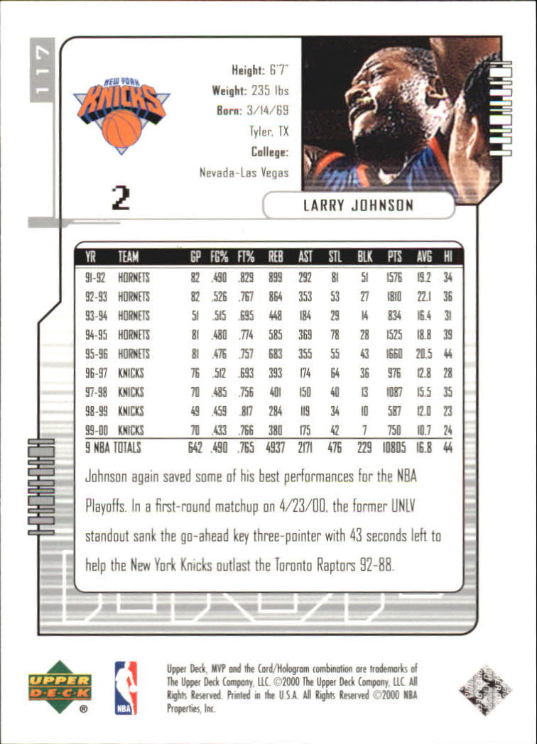 2000/2001 MVP (Upper Deck) Basketball Part 2 Insert and Parallel Cards - Picture 33 of 79