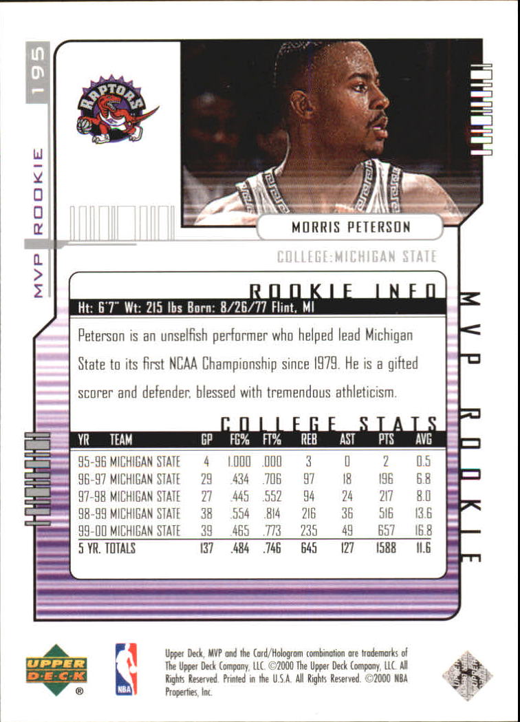 2000/2001 MVP (Upper Deck) Basketball Part 2 Insert and Parallel Cards - Picture 37 of 79