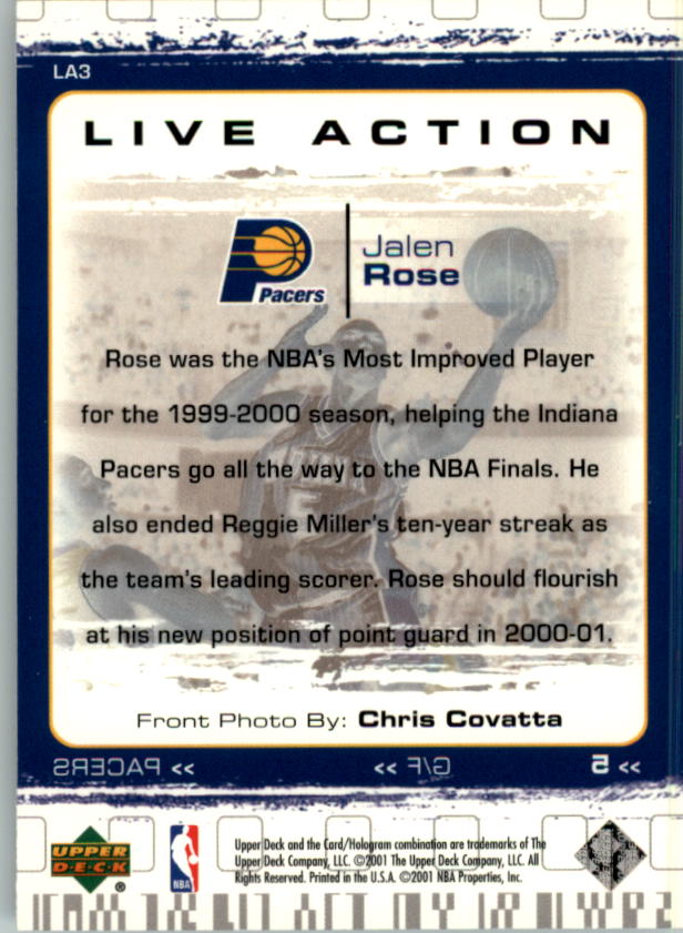2000/2001 Upper Deck Basketball Part 3 Insert and Parallel Cards - Picture 45 of 133