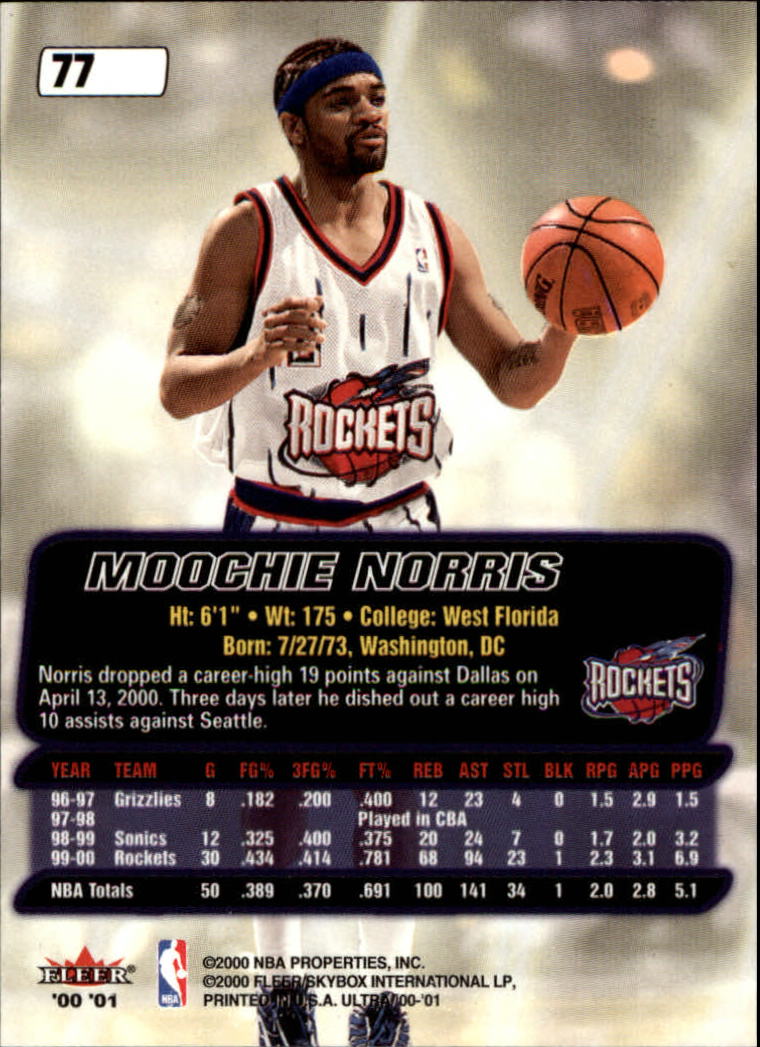 2000/2001 Ultra Basketball Part 1 Main Set Cards #1 to #200 - Picture 137 of 357