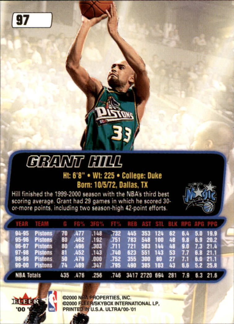 2000/2001 Ultra Basketball Part 1 Main Set Cards #1 to #200 - Picture 175 of 357
