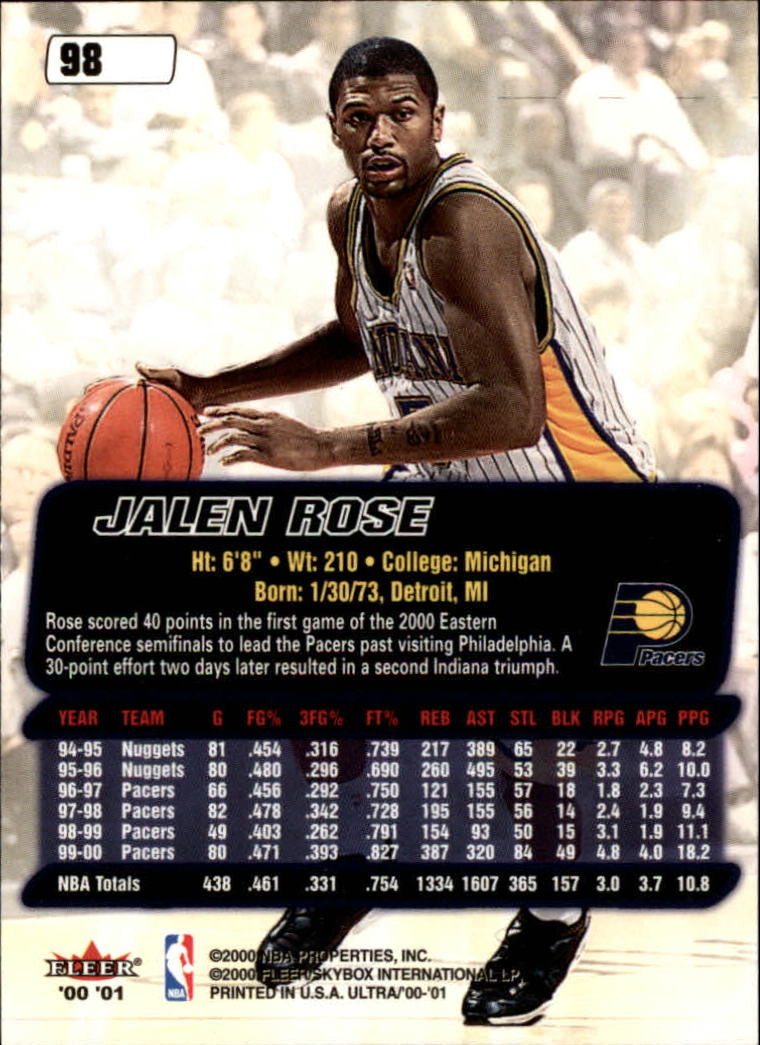 2000/2001 Ultra Basketball Part 1 Main Set Cards #1 to #200 - Picture 177 of 357