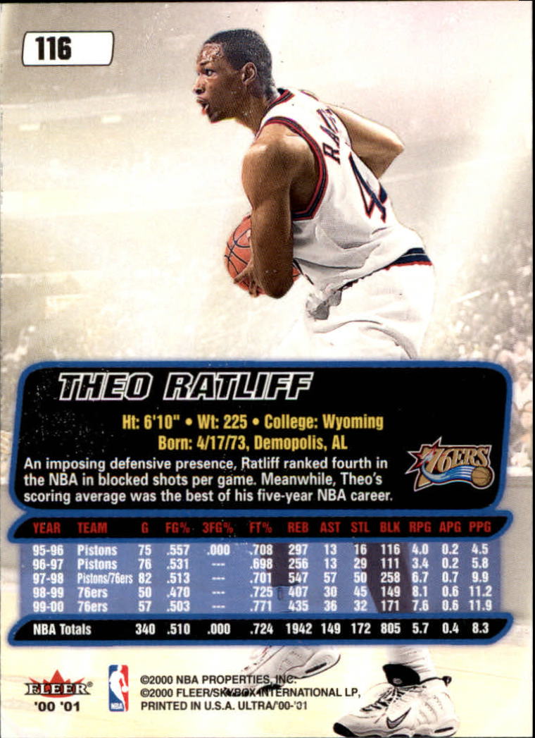 2000/2001 Ultra Basketball Part 1 Main Set Cards #1 to #200 - Picture 209 of 357