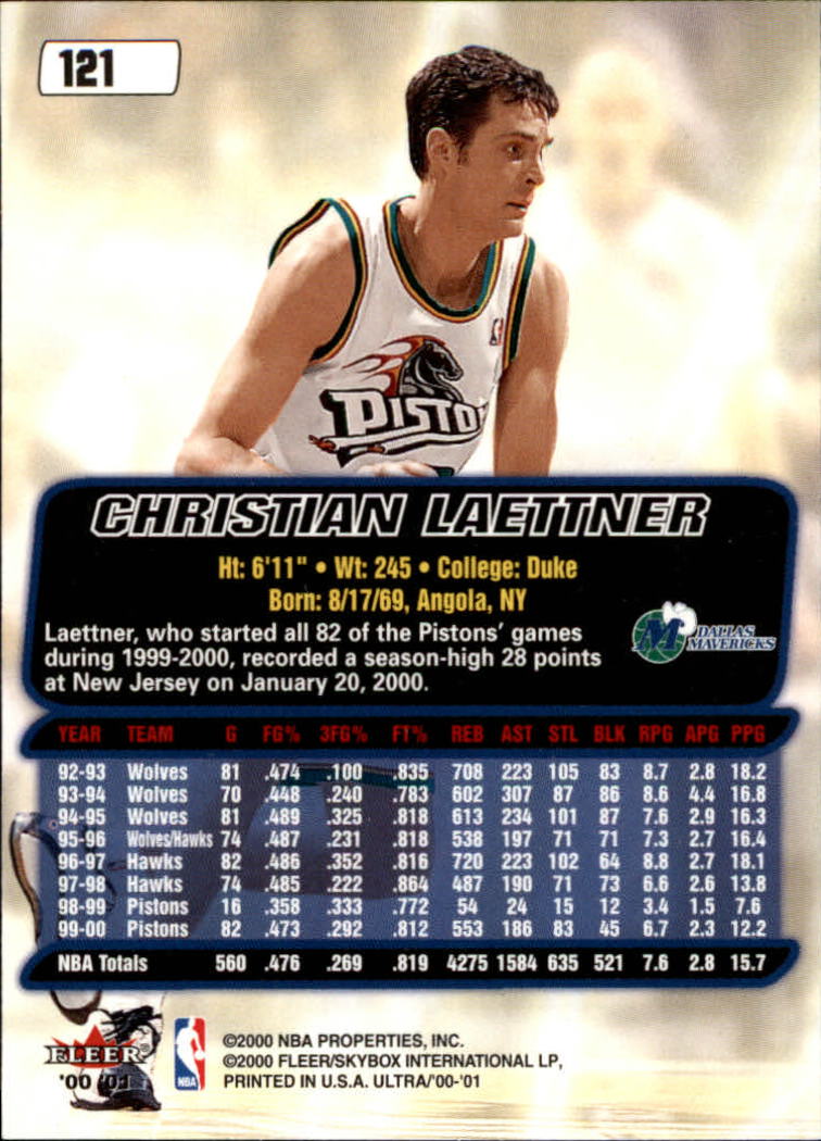 2000/2001 Ultra Basketball Part 1 Main Set Cards #1 to #200 - Picture 219 of 357