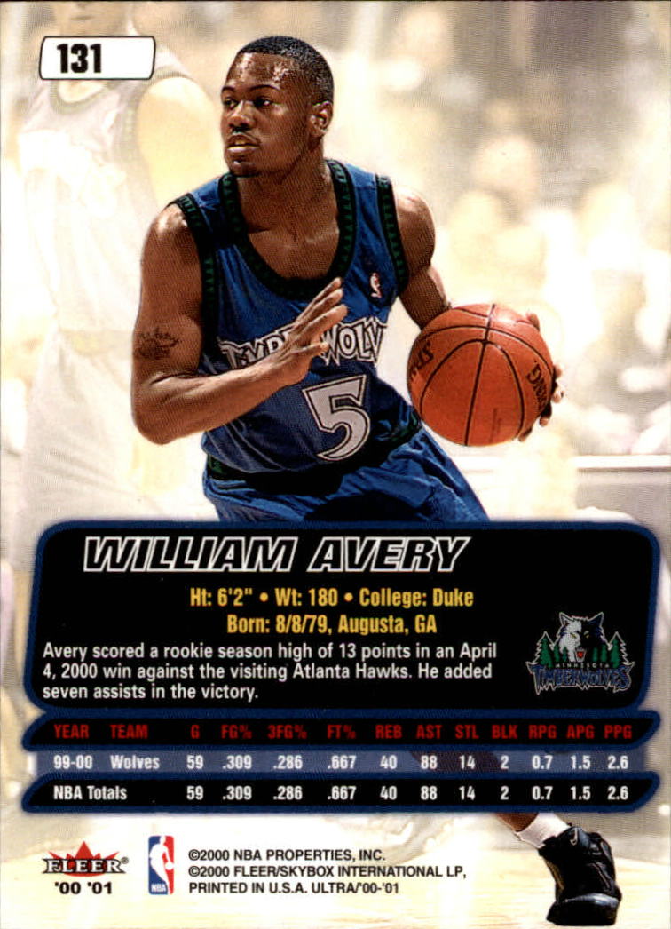 2000/2001 Ultra Basketball Part 1 Main Set Cards #1 to #200 - Picture 235 of 357