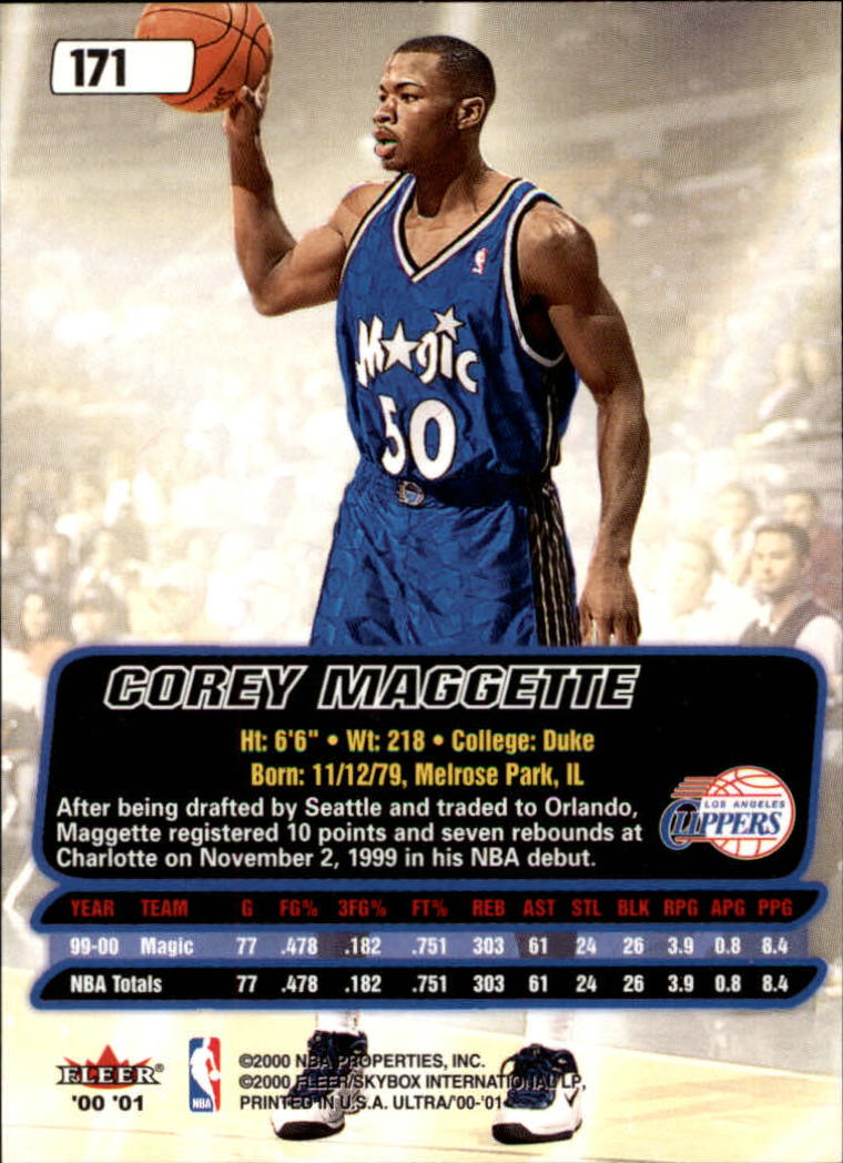 2000/2001 Ultra Basketball Part 1 Main Set Cards #1 to #200 - Picture 303 of 357