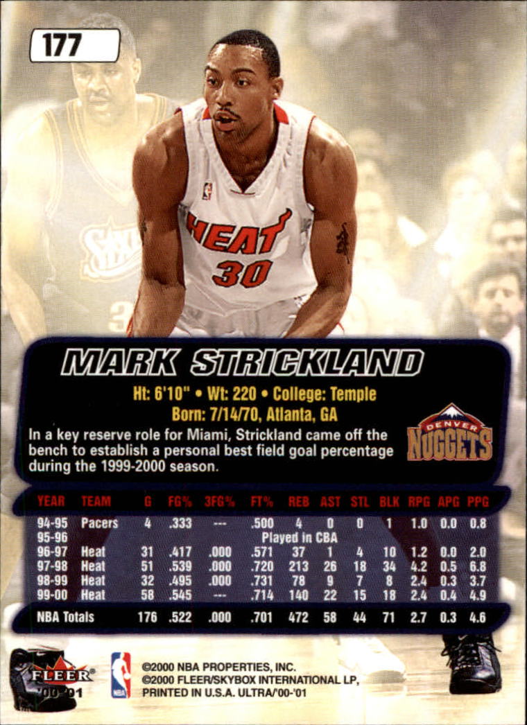 2000/2001 Ultra Basketball Part 1 Main Set Cards #1 to #200 - Picture 315 of 357