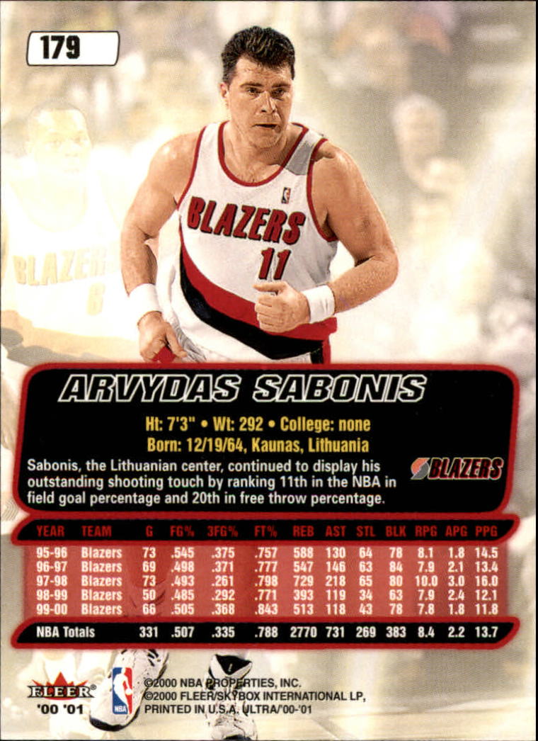 2000/2001 Ultra Basketball Part 1 Main Set Cards #1 to #200 - Picture 319 of 357