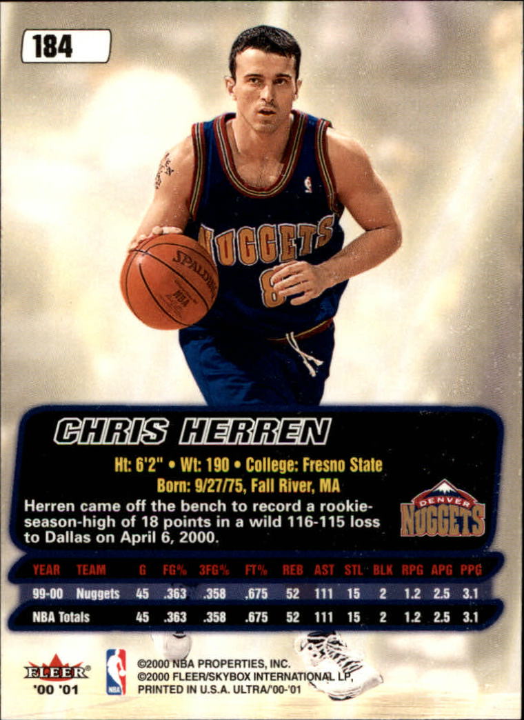 2000/2001 Ultra Basketball Part 1 Main Set Cards #1 to #200 - Picture 329 of 357