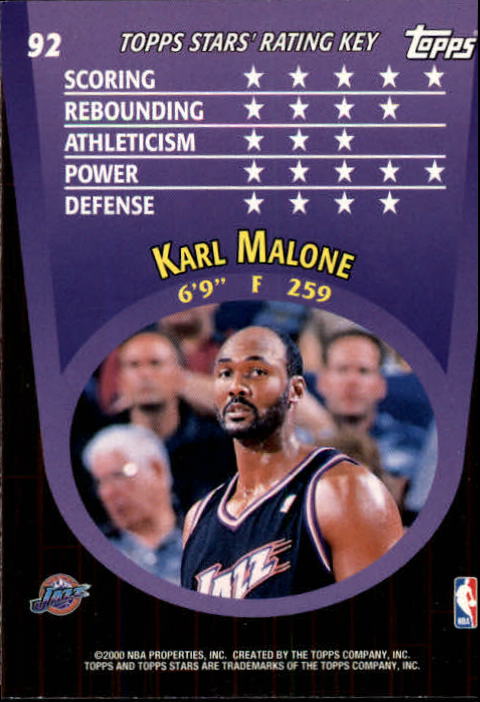 2000/2001 Stars (Topps) Basketball - Picture 59 of 123