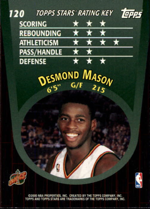 2000/2001 Stars (Topps) Basketball - Picture 89 of 123