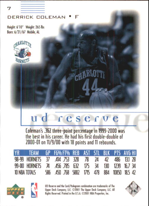 2000/2001 UD Reserve (Upper Deck) Basketball - Picture 153 of 163