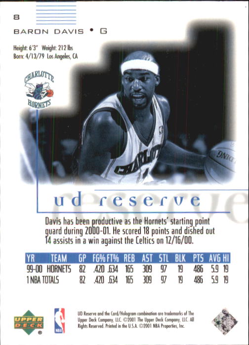 2000/2001 UD Reserve (Upper Deck) Basketball - Picture 151 of 163