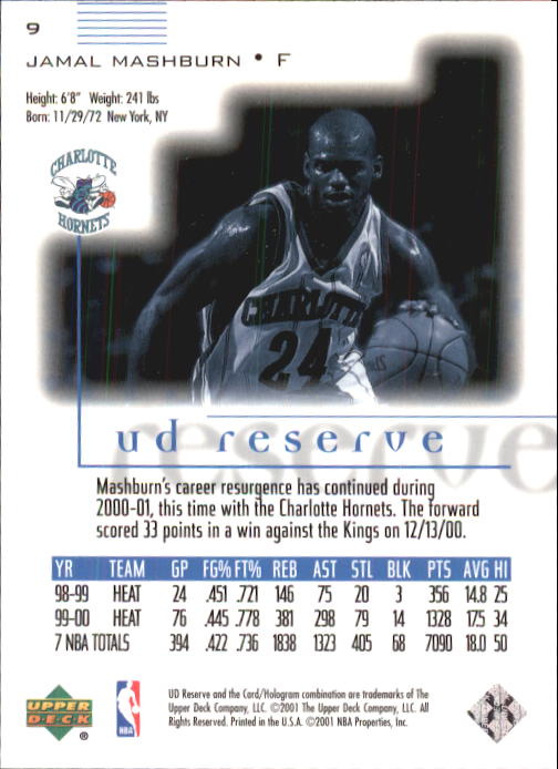 2000/2001 UD Reserve (Upper Deck) Basketball - Picture 149 of 163