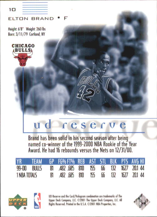 2000/2001 UD Reserve (Upper Deck) Basketball - Picture 147 of 163