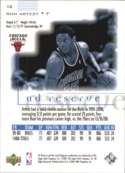 2000/2001 UD Reserve (Upper Deck) Basketball - Picture 145 of 163