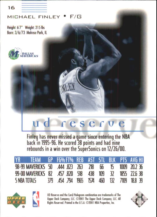 2000/2001 UD Reserve (Upper Deck) Basketball - Picture 137 of 163